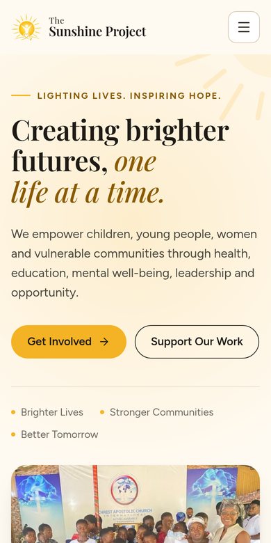 The Sunshine Project website on a phone